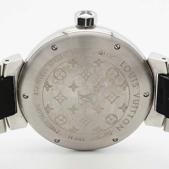Louis Vuitton Tambour Diamant GM Q111C Black Dial Men's Watch